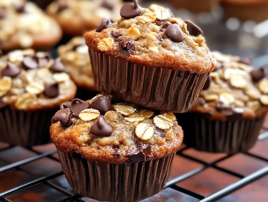 Oat chocolate chip muffins, Healthy oatmeal muffins, Chocolate chip oat muffins