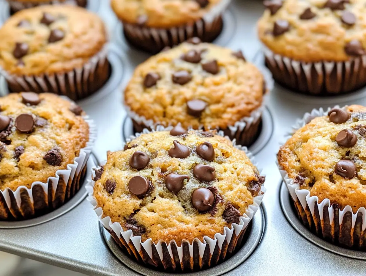 Banana muffins with chocolate chips, easy banana muffin recipe, moist banana chocolate chip muffins