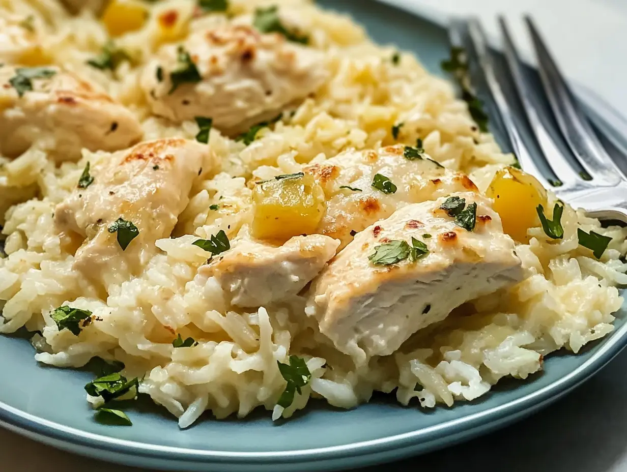 Chicken casserole with rice, Creamy chicken rice bake, Chicken divan casserole