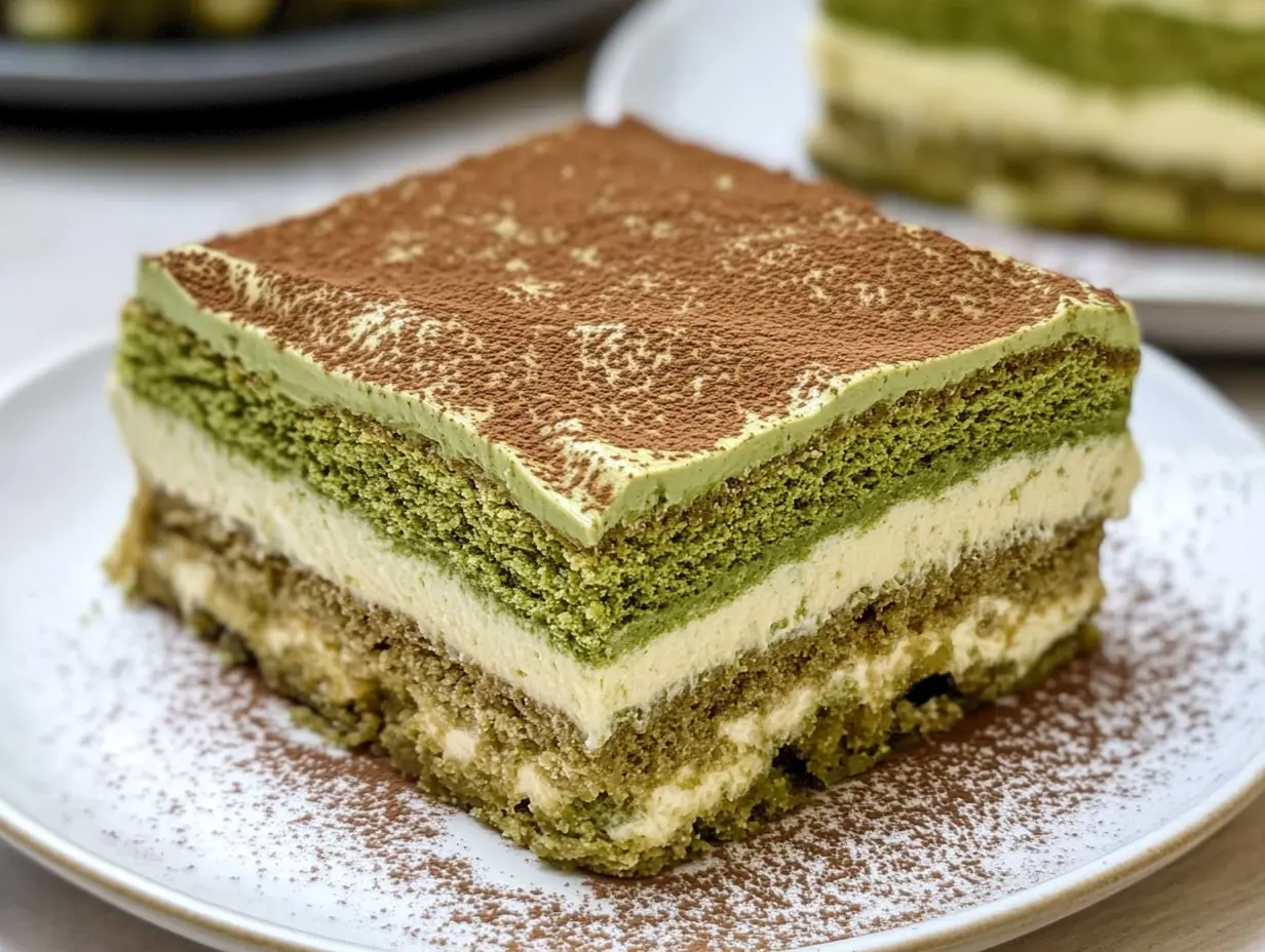 Green tea tiramisu, matcha dessert recipe, tiramisu with matcha, fusion tiramisu