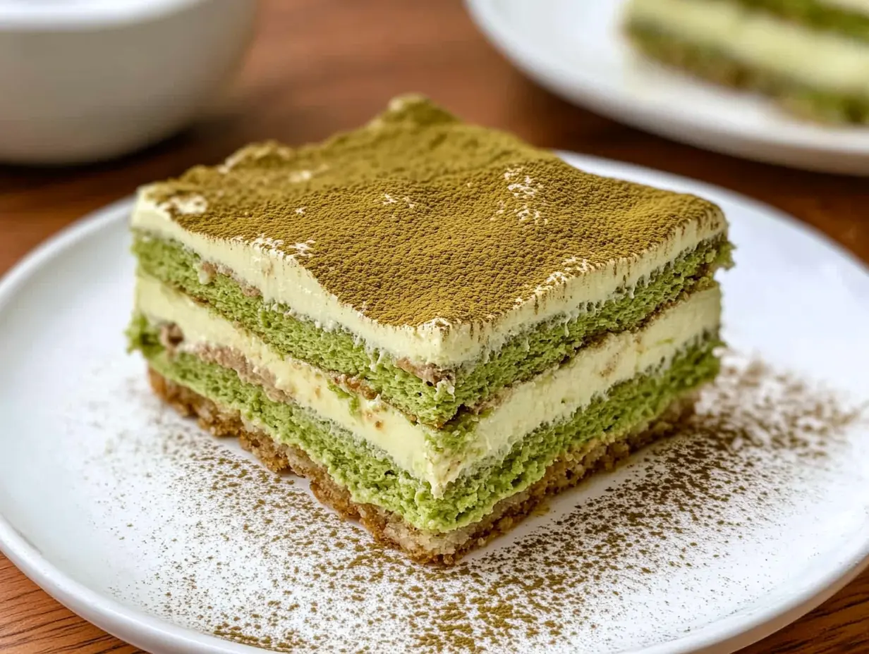 Green tea tiramisu, matcha dessert recipe, tiramisu with matcha, fusion tiramisu