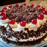 Schwarzwälder Kirschtorte, German Black Forest Cake, Chocolate Cherry Cake, Cherry Chocolate Cake