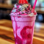 Tropical Frappe, Dragonfruit Smoothie, Strawberry Coconut Frappe, Fruit Frappe Recipe, Refreshing Tropical Drink