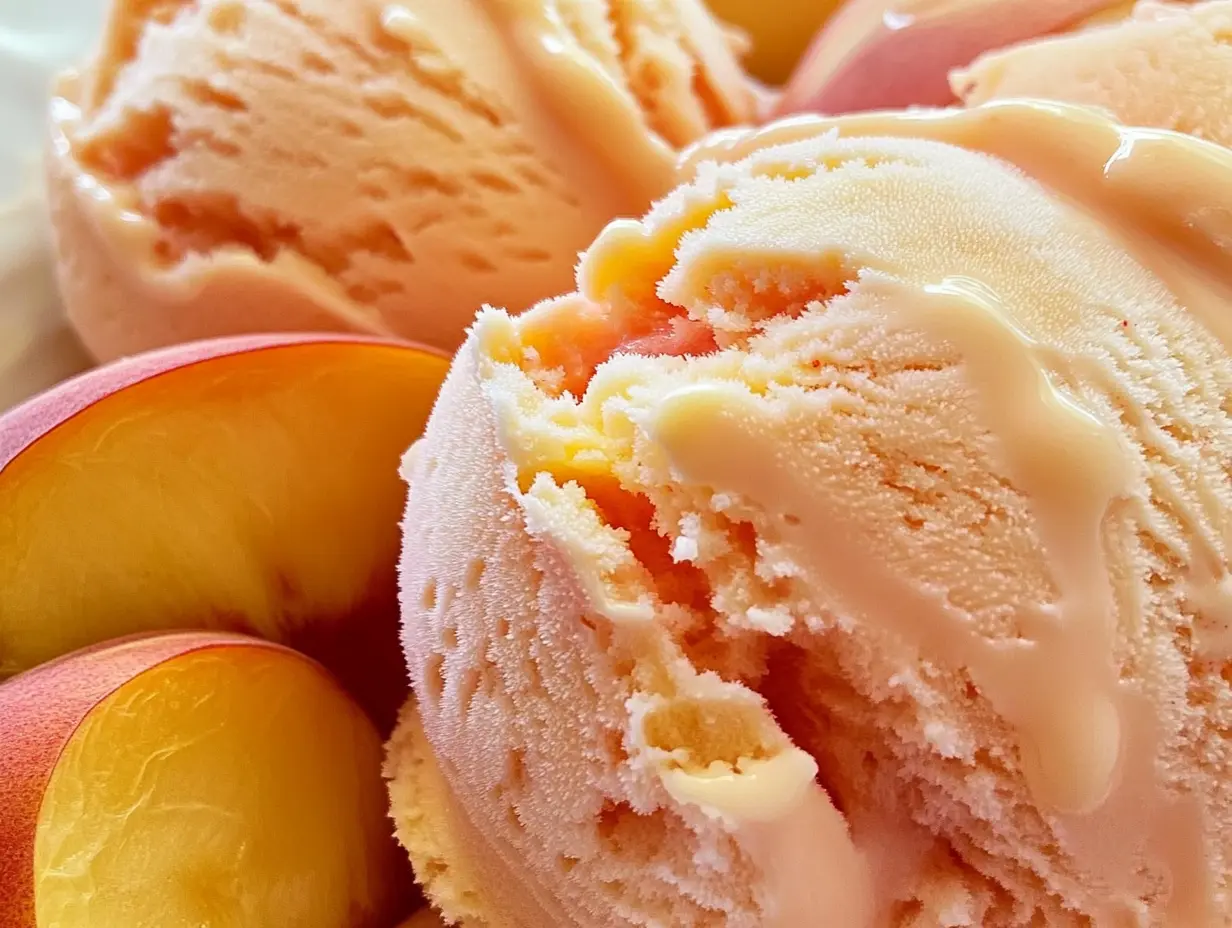 Homemade peach ice cream, easy peach ice cream, creamy peach dessert, peach ice cream recipe