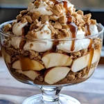 Fall dessert trifle, Caramel apple layered dessert, Cookie dough apple trifle, Easy fall dessert recipe, Trifle with caramel and apples