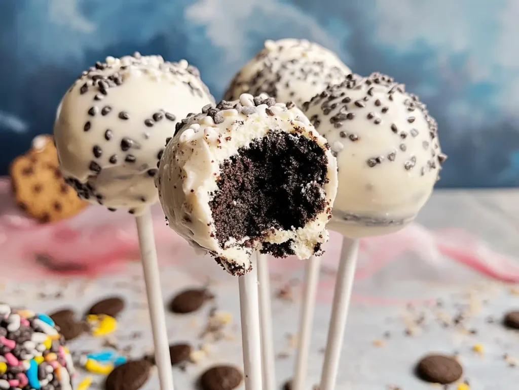 Oreo cake pops, cookies and cream lollipops, cake pop recipe, Oreo cake balls