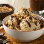 Snickers and Reese's Cookie Dough Ice Cream, Homemade Cookie Dough Snickers & Reese's Ice Cream, Candy Lovers' Cookie Dough Snickers & Reese's Ice Cream