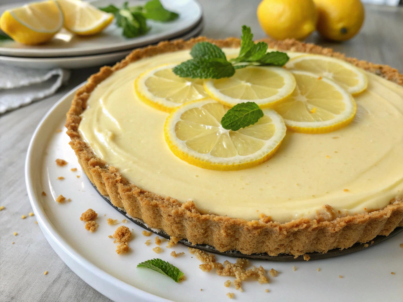 Lemon pie recipe, Easy lemon dessert, Creamy lemon pie, No-bake lemon pie, Classic lemon tart