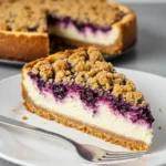 Crumble Cheesecake with Blueberries