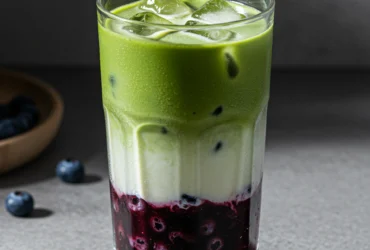 Matcha Blueberry Latte