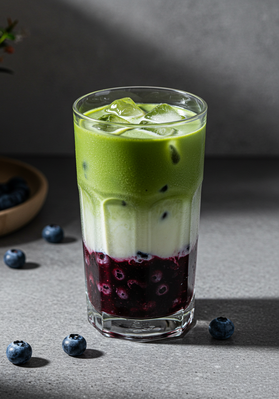 Matcha Blueberry Latte