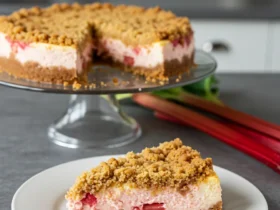 No-Bake Rhubarb Cheesecake