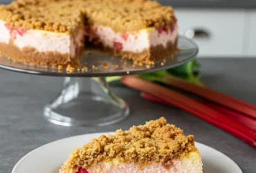 No-Bake Rhubarb Cheesecake