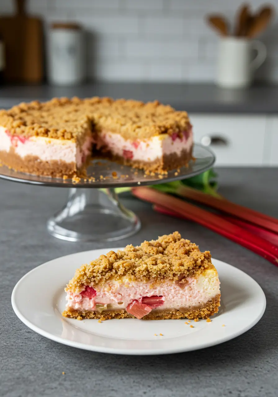 No-Bake Rhubarb Cheesecake