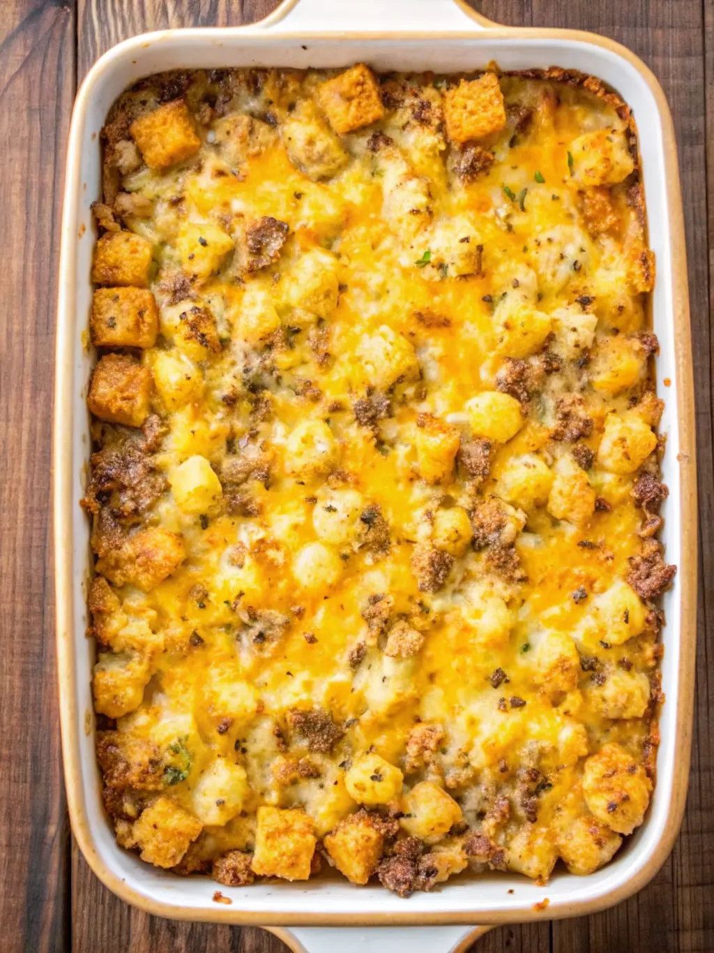Sausage Cream Cheese Tater Tot Breakfast Casserole Recipe