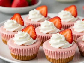 Strawberries and Cream Cheesecakes