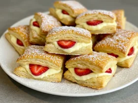 Strawberry Whipped Cream Pastry Puffs
