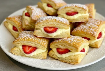 Strawberry Whipped Cream Pastry Puffs