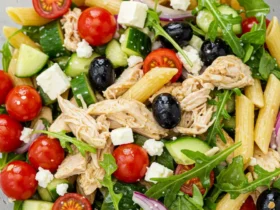 Mediterranean pasta salad with chicken