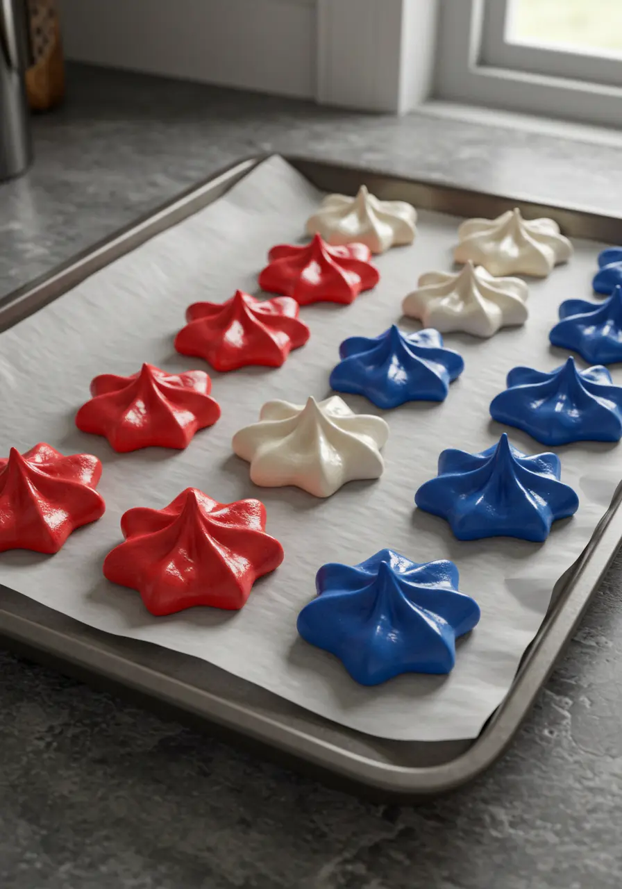 4th of July Meringue Cookies