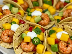 Shrimp Tacos with Avocado-Mango Salsa