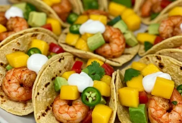 Shrimp Tacos with Avocado-Mango Salsa