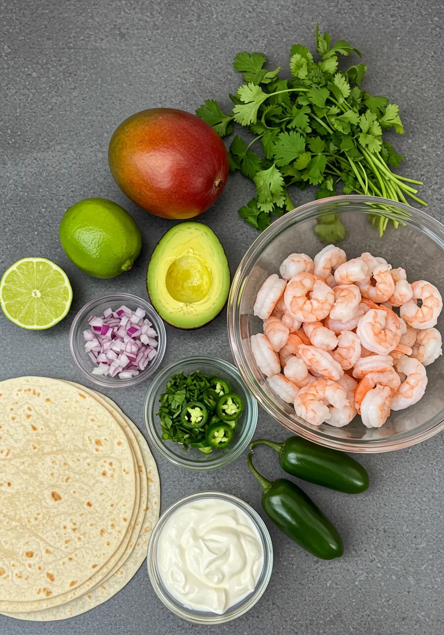Shrimp Tacos with Avocado-Mango Salsa